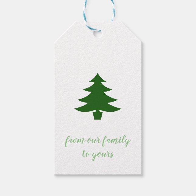 Etiqueta de regalo de árbol de pino de papel Kraft (Anverso)
