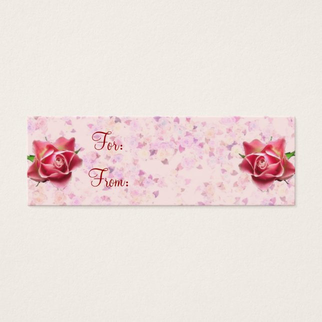 Etiqueta de regalo de armonía de rosas (Frente)