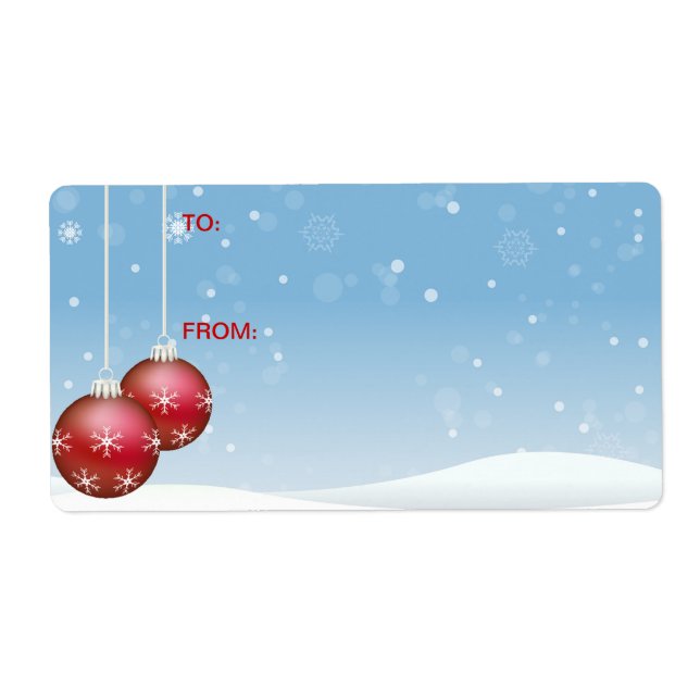 Etiqueta de regalo de autostick: bolas de Navidade (Frente)