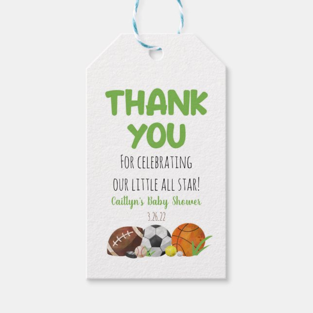 Etiqueta de regalo de Baby Shower con temática de  (Anverso)