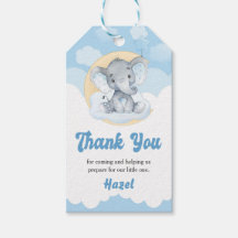 Etiqueta de regalo de Baby Shower de Elephant Boy