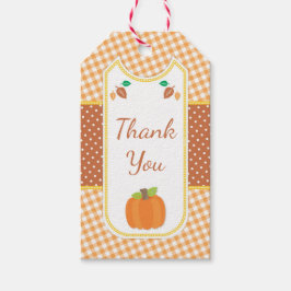 Etiqueta de regalo de Baby Shower de la calabaza d