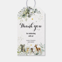 Etiqueta de regalo de Baby Shower de Woodland