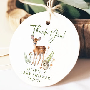 Etiqueta de regalo de Baby Shower Deer Deer de la 