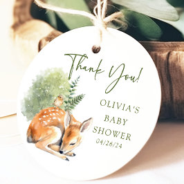 Etiqueta de regalo de Baby Shower Deer Deer de la 