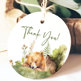 Etiqueta de regalo de Baby Shower del oso ligero d