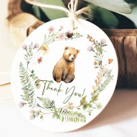 Etiqueta de regalo de Baby Shower del oso ligero d