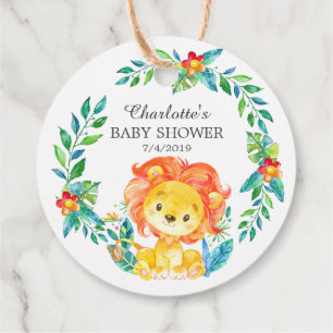Etiqueta de regalo de Baby Shower Favorito de león