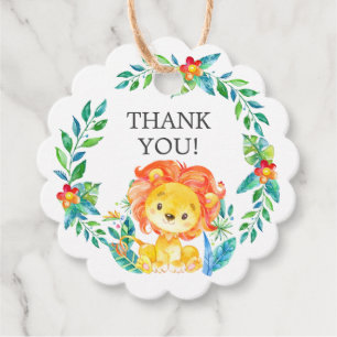 Etiqueta de regalo de Baby Shower Favorito de león