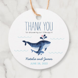 Etiqueta de regalo de Baby Shower Nautical Under S