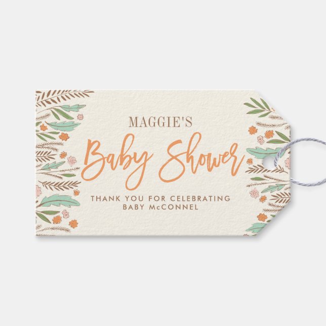 Etiqueta de regalo de Baby Shower neutra por motiv (Frente (Horizontal))