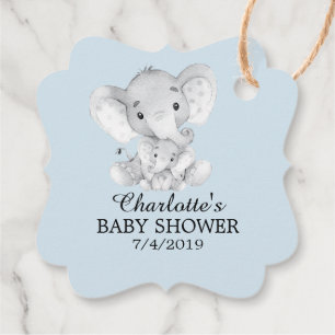 Etiqueta de regalo de Baby Shower para elefante du