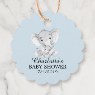 Etiqueta de regalo de Baby Shower para elefante du