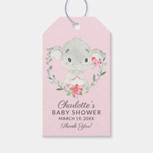 Etiqueta de regalo de Baby Shower para elefante du