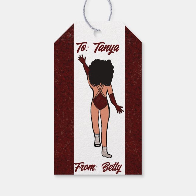 Etiqueta de regalo de bailarín personalizada Merlo (Reverso)