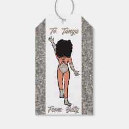 Etiqueta de regalo de bailarín personalizada Silve