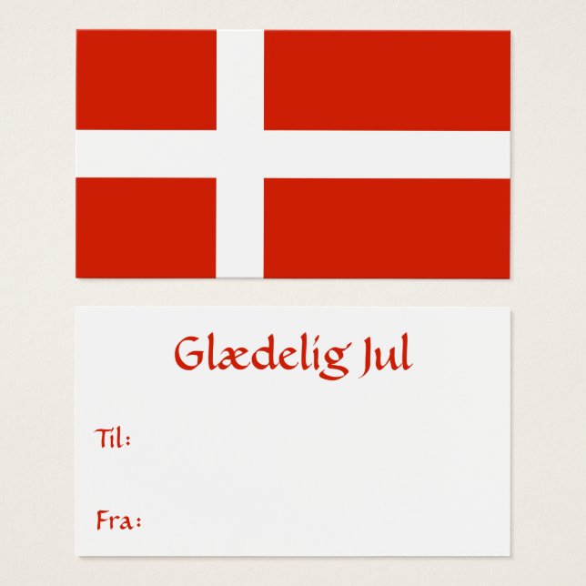Etiqueta de regalo de bandera danesa (Anverso y reverso)