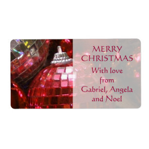 Etiqueta de regalo de Baubles Rojos etiqueta texto