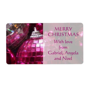 Etiqueta de regalo de Baubles rosados etiqueta de 
