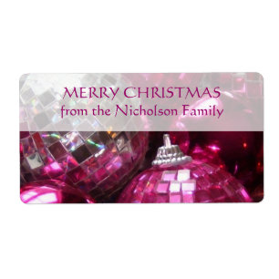Etiqueta de regalo de Baubles rosados etiqueta de 