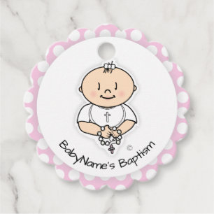 Etiqueta de regalo de bautismo lindo - niño Person