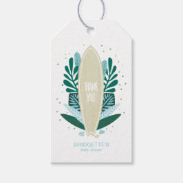 Etiqueta de regalo de bebé a bordo Tropical Aqua