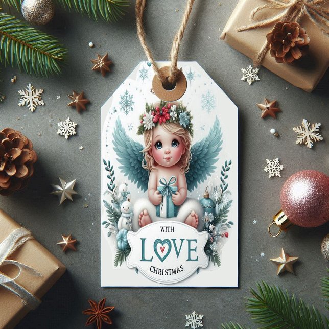 etiqueta de regalo de bebé Angel para navidades (Subido por el creador)
