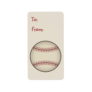 Etiqueta de regalo de béisbol