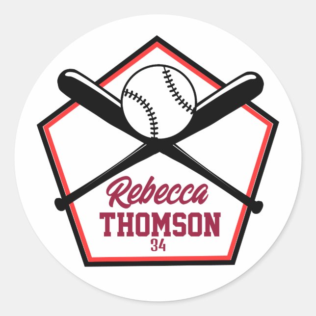 Etiqueta de regalo de béisbol para regalos individ (Anverso)