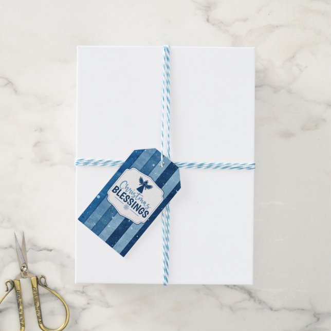 Etiqueta de regalo de bendición de navidades (Con cuerda)