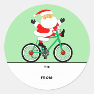Etiqueta de regalo de bicicleta de Navidad Pegatin