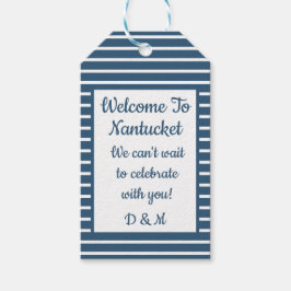 Etiqueta de regalo de bienvenida de Boda Seersucke