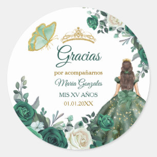 Etiqueta de regalo de bienvenida de la Quinceañera