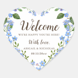 Etiqueta de regalo de bienvenida para boda de flor