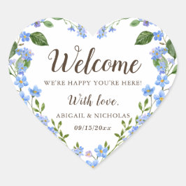 Etiqueta de regalo de bienvenida para boda de flor