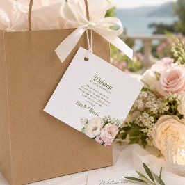Etiqueta de regalo de bienvenida para boda de peon