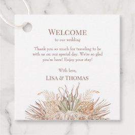 Etiqueta de regalo de bienvenida para boda en jard