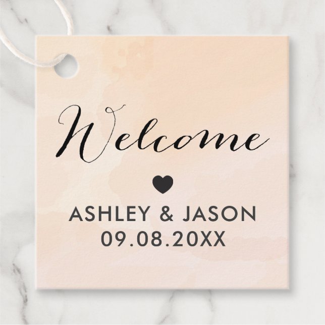 Etiqueta de regalo de bienvenida para el Boda de c (Anverso)
