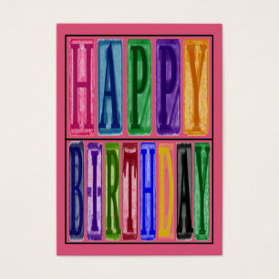Etiqueta de regalo de bloques de cumpleaños felice