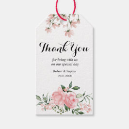 Etiqueta de regalo de boda Blush Pink Bloom