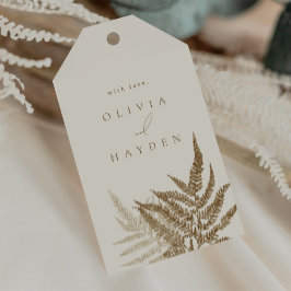 Etiqueta de regalo de boda boho botánico