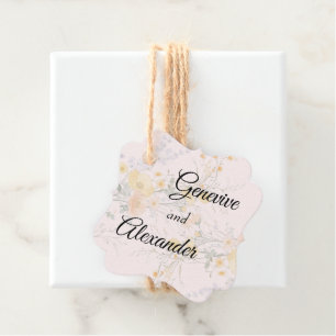 Etiqueta de Regalo de Boda Botánico Flor Silvestre