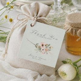 Etiqueta de Regalo de Boda Botánico Sage Meadow