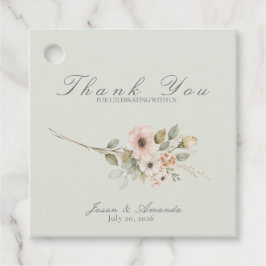 Etiqueta de Regalo de Boda Botánico Sage Meadow