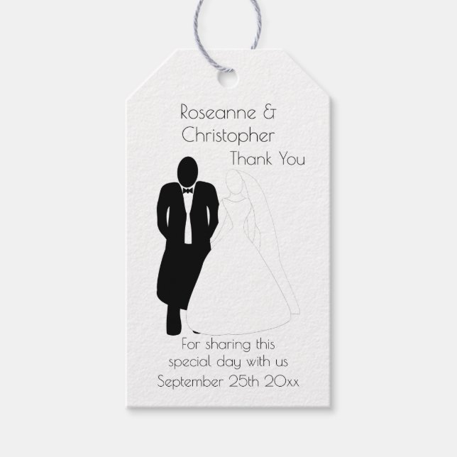 Etiqueta de regalo de boda Bride Groom (Anverso)
