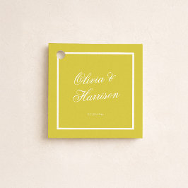Etiqueta de regalo de boda Citrus Yellow Island Ol