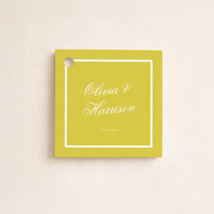 Etiqueta de regalo de boda Citrus Yellow Island Ol