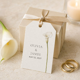 Etiqueta de Regalo de Boda con Lirio de Calla Blan