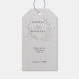 Etiqueta de regalo de boda de algodón con relieve 