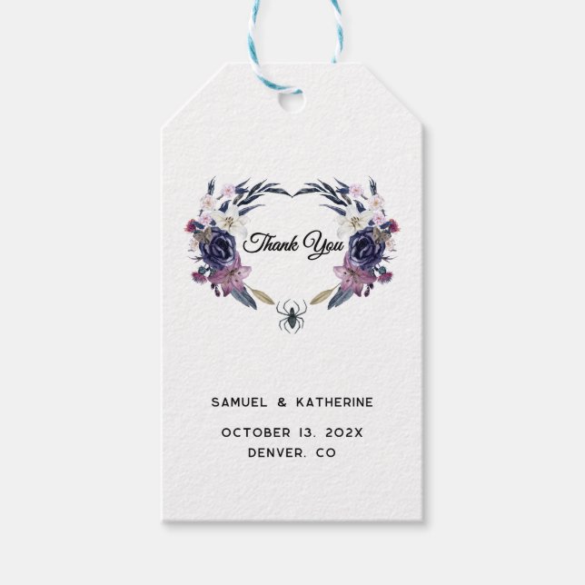 Etiqueta de regalo de Boda de Halloween (Anverso)